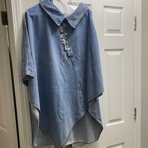 Source Unknown Light Blue Denim Cape